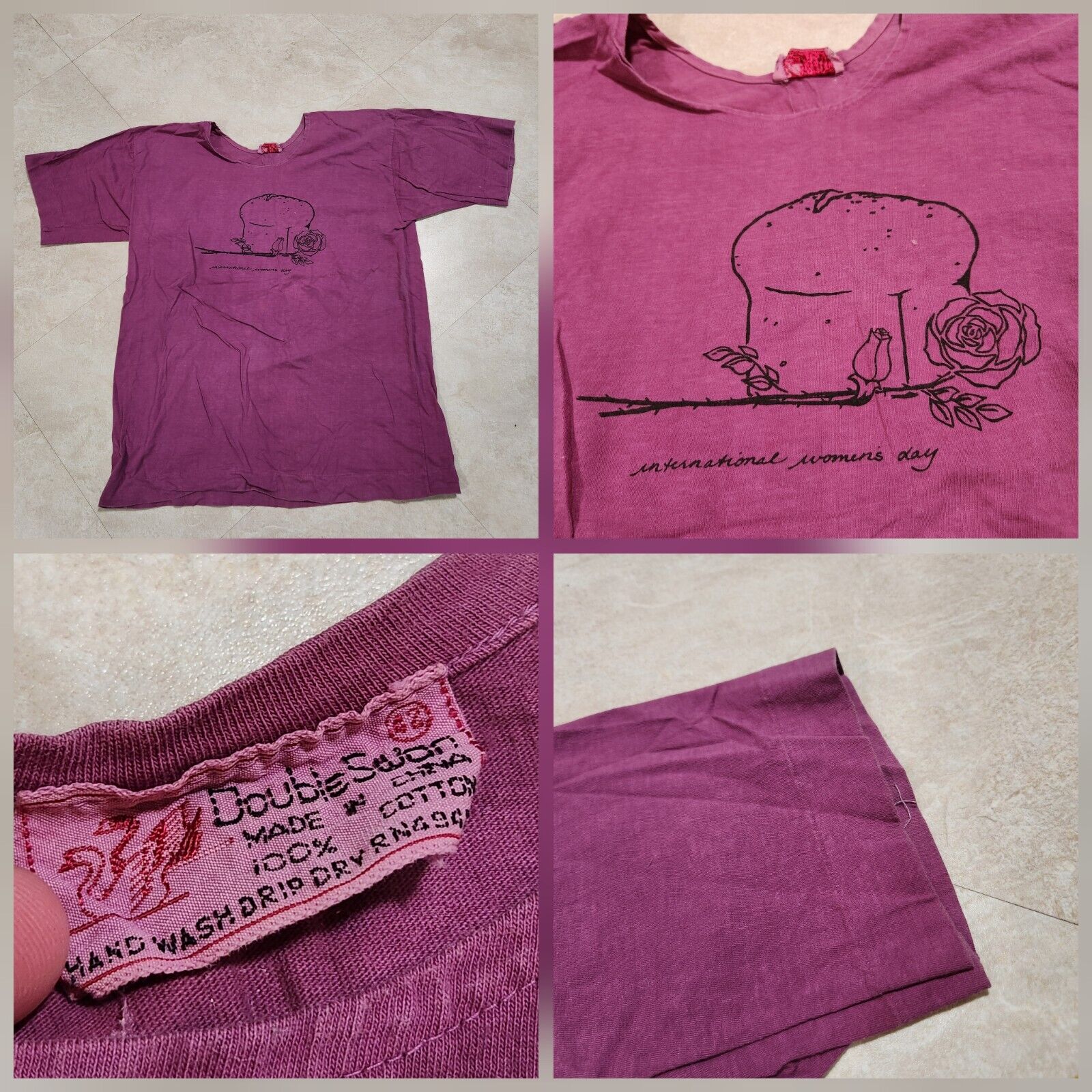 Vtg 60s? 1960s International Womens Day Iwd Holiday Single Stitch T Shirt Top